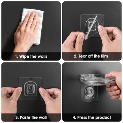 1 Pack Plastic Soap Dish for Shower Wall, Clear Shower Soap Holder with Strong Adhesive, Bar Soap Holder for Bathroom Storage & Kitchen Sink Organizer - size: 1 Pack