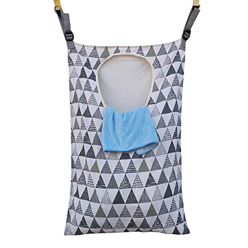 Door Wall Hanging Laundry Hamper with Stainless Steel Hooks