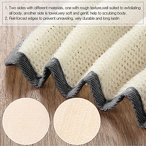 Tatuo 10 Count Exfoliating Wash Cloths for Body and Face Facial Bath Scrub Soft Weave Loofah Towel Exfoliate Bath Towel Remove Dead Skin Wash Cloth for Women Man (Black Edge)
