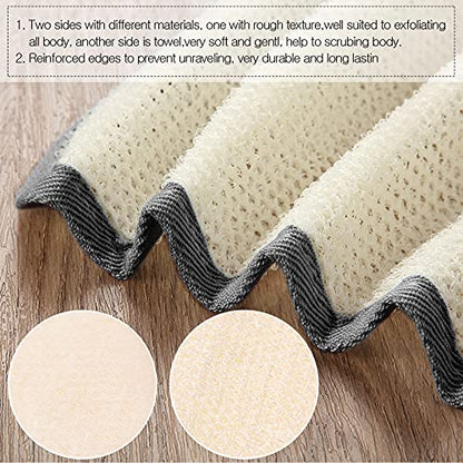 Tatuo 10 Count Exfoliating Wash Cloths for Body and Face Facial Bath Scrub Soft Weave Loofah Towel Exfoliate Bath Towel Remove Dead Skin Wash Cloth for Women Man (Black Edge)