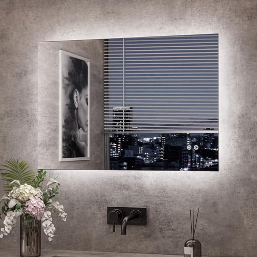 40 x 28 Inch LED Mirror Backlit Bathroom,Anti-Fog Mirror with Light,Dimmable,CRI90+,IP54 Water Proof,Wall Mounted Vanity Lighted,Horizontal/Vertical - color: Backlit, size: 28"L x 40"W