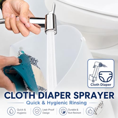 Handheld Bidet Sprayer for Toilet, Lockable Push Button, High Pressure Bathroom Sprayer, Cloth Diaper & Personal Hygiene Sprayer, Tank Mount No-Drill Install, Stainless Hose Set, Niken Color - color: Niken