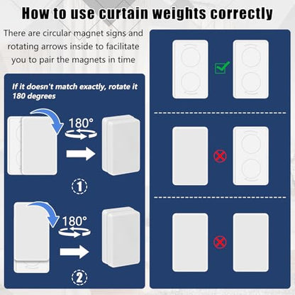 Phoncoo 18pcs Outdoor Curtain Weights, Plastic Wrapped Magnetic Drapery Weights, Waterproof Heavy Duty Curtain Magnets Flag Weights for Heavy Wind, Shower Outside Curtain, Tablecloth (White) - color: White-18pcs