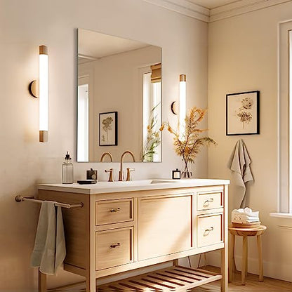 Frameless Wall Mirror 28"x36" Bathroom Vanity Mirror Shatterproof | Modern Wall Mount Mirror, Horizontal & Vertical, Rectangle Mirror for Over Sink, Living Room, Bedroom - size: 28"L x 36"W