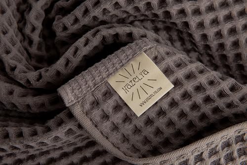 Waffle Cotton Bath Towels-100% Turkish Cotton, Quick Dry, Ultra Soft, Premium Absorbent, Weave Design, Fast Drying-2 Pieces Bath Towel Set (1 Large Bath Towel and 1 Hand Towel) (Anthracite) - color: Anthracite