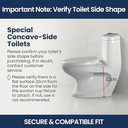 Toilet Safety Rail for Seniors - 300LBS Sturdy Adjustable Bathroom Assist Handle with Suction Cups, Tool-Free Installation, Ideal for Elderly, Post-Surgery, Mobility Impaired & Disabled