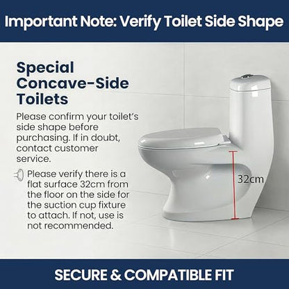 Toilet Safety Rail for Seniors - 300LBS Sturdy Adjustable Bathroom Assist Handle with Suction Cups, Tool-Free Installation, Ideal for Elderly, Post-Surgery, Mobility Impaired & Disabled