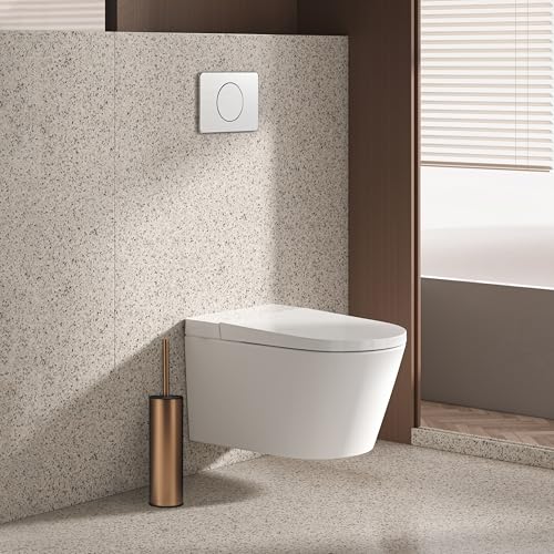 BGL Rose Gold Toilet Brush and Holder,Stainless Steel Toilet Brushes for Bathroom with Holder - color: Rose Gold