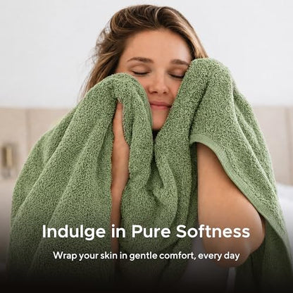 Veteran Textile LLC, Luxury Hotel & Spa, Turkish Cotton Dark Green Towels Bathroom Sets | 6 Pieces Fairfield Green Bath Towels | Soft and Absorbent Green Towel Set for Your Bathroom - color: Sage Green