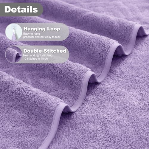 Smuge 18-Piece Bath Towel Set, Include 6 Bath Towel Sheets, 6 Hand Towels and 6 Washcloths - Highly Absorbent Quick Dry 100% Microfiber,Ultra Soft Bathroom Towel Set (Light Purple) - color: Light Purple, size: 18 Pcs Bath Towel Set