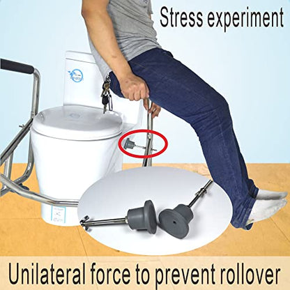 Elderly Assis Toilet Safety Rails, Heavy Duty Bathroom Grab Bar with Adjustable Support Leg, 32mm Thick Stainless Steel Frame for Seniors, Arthritis Sufferers, Injury Recovery, Fits Most Toilets