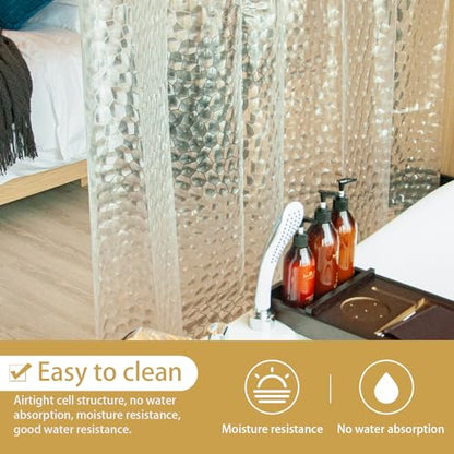 NTBAY EVA Shower Curtain Liner, 36 x 72, 6 Gauge, Clear Water Cube | Water-repellent EVA Liner with 3 Bottom Magnets, 12 Reinforced Grommets, and 12 Plastic Hooks - color: Clear Water Cube, size: 36"W x 72"L (Pack of 1)