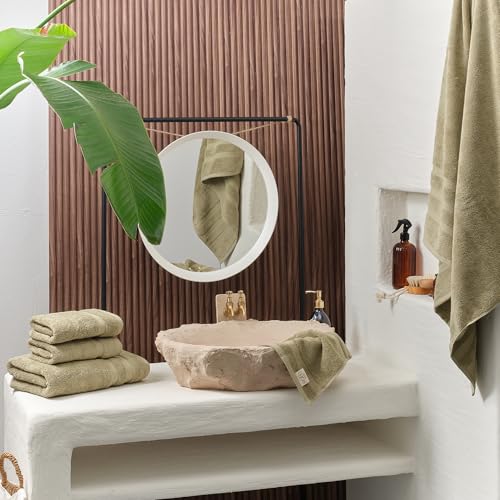 SOFE H&L | Olea Luxury Turkish Cotton Bath Towel Set of 1 : 1 Jumbo Bath Towel Green | Premium, Soft, Durable, Absorbent | XL Bath Towels Oversized - color: Green, size: Set of 1 (1 Jumbo Bath Towel)