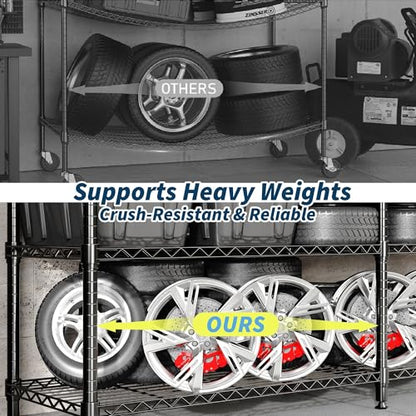 Garvee 70.8" W Storage Shelves Metal Shelving Unit Heavy Duty for Pantry - size: 4-Tier,70.8"W x 59.5"H x 15.8"D