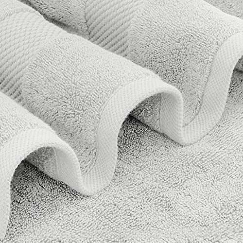 White Classic Luxury Soft Bath Sheet Towels - 650 GSM Cotton Luxury Bath Towels Extra Large 35x70 | Highly Absorbent and Quick Dry | Hotel Collection Extra Large Bath Towels Oversized, Silver, 2 Pack - color: 05: Silver