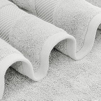 White Classic Luxury Soft Bath Sheet Towels - 650 GSM Cotton Luxury Bath Towels Extra Large 35x70 | Highly Absorbent and Quick Dry | Hotel Collection Extra Large Bath Towels Oversized, Silver, 2 Pack - color: 05: Silver
