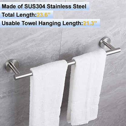 24 Inch Towel Bar 2 Pack for Bathroom 9/12/16/24/28/33 Inch Kitchen Hand Towel Holder Brushed Nickel Stainless Steel 304 RUSTPROOF Wall Mount Towel Rod 2 of Pack (2, Brushed Nickel, 24 Inch) - color: Brushed Nickel, size: 24 Inch