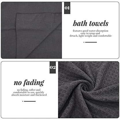 ABOOFAN 2pcs Bulk Bath Towels Waffle Bath Towels for Bathroom Quick Dry Soft No Fading