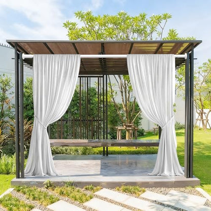 ZOCONE Tension Curtain Rod, No Drilling, Adjustable 51-168 Inch, White | 1.26" Diameter Heavy Duty Tension Rod, Rust-Proof, Tool-Free, Renter Friendly for Bathroom Window Room Divider Patio - color: White, size: 51-168 Inches