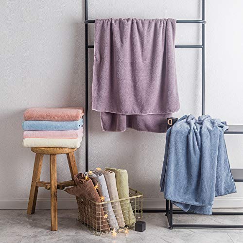 Xinrjojo 1 Bath Towel 2 Washcloths and 1 Hand Towel, 4 Piece Microfiber Quick Dry Super Soft Plush Highly Absorbent Towels Set - Pink - color: Pink
