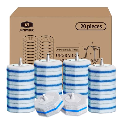 Toilet Bowl Cleaner Wand Refills Compatible with CLOROX, 20 Count Disposable Toilet Brush Refills, Replacement Heads for Toilet Cleaning System, Blue - style: 20 refflls（Without handle）