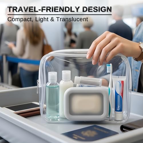 HighHerz Compact Leak Proof Silicone Travel Soap Case with Draining Tray - Portable Bar Soap Container - 2026 Upgrade Travel Essentials for Camping, Gym & Shower (Clear Blue) - color: Clear Blue