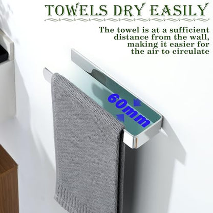 Alise Hand Towel Holder Self Adhesive Towel Bar for Bathroom,Chrome | Towel Hanger for Bathroom,SUS304 Stainless Steel Towel Rack for Kitchen Under Sink Cabinet Wash Basin Side,No Drilling - color: Polished Chrome