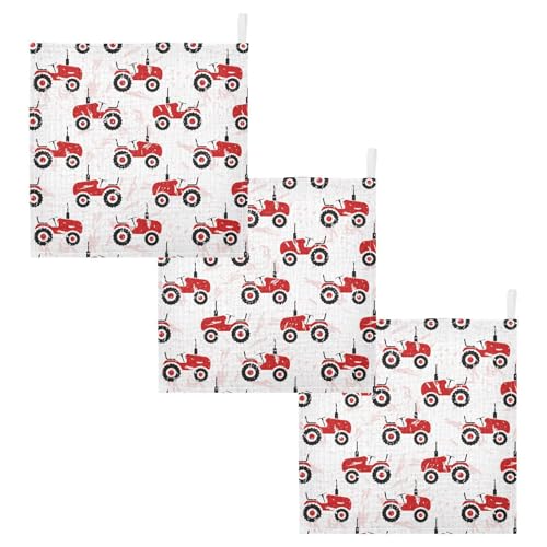 Baby Old Wheeled Tractors Msulin Washcloths Newborn Face Towel - Baby Muslin Burp Cloths 5 Pack Soft Absorbent Natural Cotton Wash Towel 11.8"X11.8" Baby Bath Towels Wipes - size: one sizex5