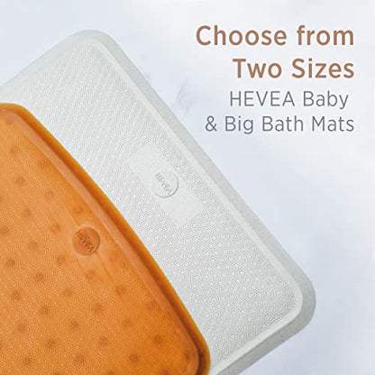 HEVEA Baby & Toddler Bath Mat - 100% Natural Rubber Non Slip Bathtub Mat for Baby - Upcycled, Danish Design - Safe & Sustainable Bathroom Essential (Natural) - color: Neutral, size: 21.7" x 12.6" (Rectangular)