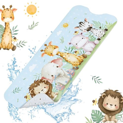 SHUCHING Baby Bath Mat for Tub Non Slip-40x16 Inch, Woodland Animal | Bathtub Mat for Kids & Toddler Mold Free, Long Shower Mat for Inside Shower with Suction Cup, Machine Washable - color: Woodland Animal