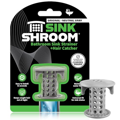 SinkShroom The Revolutionary Sink Drain Protector Hair Catcher/Strainer/Snare, Gray - color: Gray