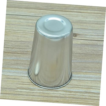 2pcs Stainless Steel Bathroom Cup Multi Use Tumblers for Toothbrushes Beverages and More Easy to Clean Silver Drinkware for Home and Travel - size: 6X6cm