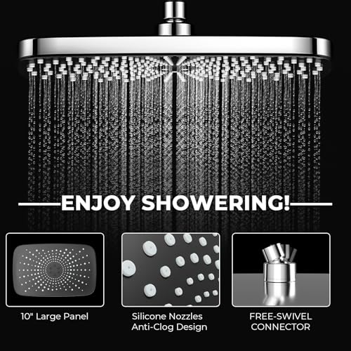 Chrome Rain Shower Head with Handheld Shower Head, 5 Spray Modes | High-Pressure Dual Shower Combo, Multi-Spray Handheld, 15-Inch Metal Extension Arm, Detachable Design for Easy, Flexible Use - color: Chrome