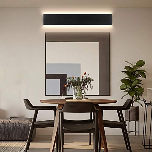 Ralbay 30W Bathroom Light Fixture 32.67 inch Vanity Lights Arm Length Wall Light for Bathroom Dressing Room IP44 Waterproof 3900LM Warm White Light 3000K, Black - color: Black-Warm White, size: 32.6 inch