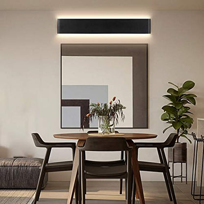 Ralbay 30W Bathroom Light Fixture 32.67 inch Vanity Lights Arm Length Wall Light for Bathroom Dressing Room IP44 Waterproof 3900LM Warm White Light 3000K, Black - color: Black-Warm White, size: 32.6 inch