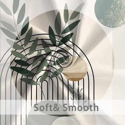 Mid Century Sage Green Stall Shower Curtain with Hooks 48x72 Inch | Waterproof Small Abstract Green and Beige Bathroom Curtain for Shower Stall, Machine Washable - color: Abstract 041, size: 48"W x 72"L (Pack of 1)