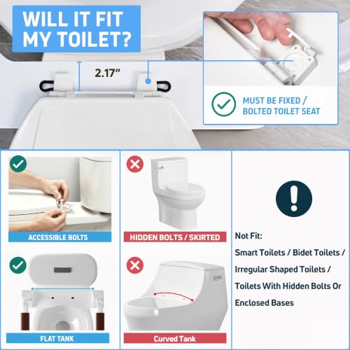 Toilet Safety Rails for Seniors（520lbs), Adjustable Toilet Handle for The Elderly and Disabled, Handicap Toilet Safety Frame Grab Bars, Toilet Support Rails