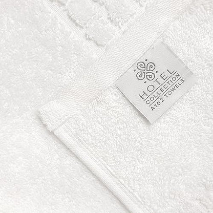 Terry Bath Towel Set 28" x 56" - 100% Ring-Spun Cotton - Durable Hotel Quality - Soft and Absorbent (4 Towels, White) - size: 4 Bath Towels Set