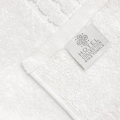 Broadway Terry Bath Towel Set 28" x 55" - Ring-Spun Cotton - Durable Hotel Quality - Soft and Absorbent (2 Personalized Towels, White) - size: 2 Personalized Towels