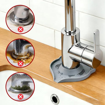 Compact Silicone Kitchen Sink Faucet Splash Proof Mat, Tap Water Diversion Splash Guard Drain Pad(Light Grey,2PCS) - color: LightGreyx2