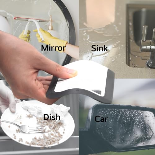 All purpose handy curved squeegee compact size rounded rubber blade 2PCS