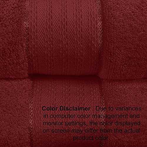 GLAMBURG 700 GSM Premium Oversized Extra Large Cotton Bath Sheet 35x70-100% Combed Cotton - Luxury Hotel & Spa Quality - Durable Ultra Soft Highly Absorbent - Burgundy - color: Burgundy, size: 2 Pack 700 GSM Bathsheet