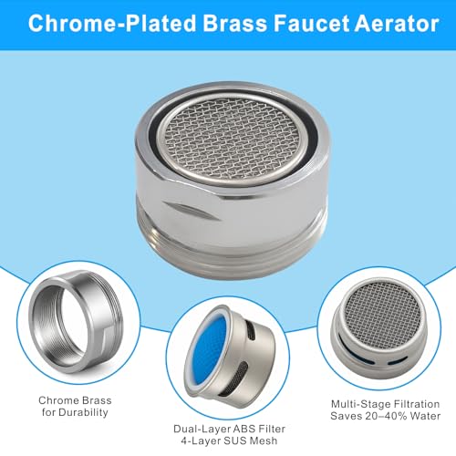 9 Pack Faucet Aerator Attachment, Chrome Brass Sink Accessory, 15/16 Inch 24mm External Thread, Replacement Part (M24 Male Thread) - style: 15/16 Inch External Thread