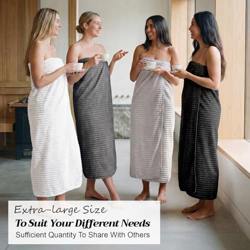 4 Pcs Extra Large Bath Towel 40x80'',White, Gray, Black - color: White, Gray, Black