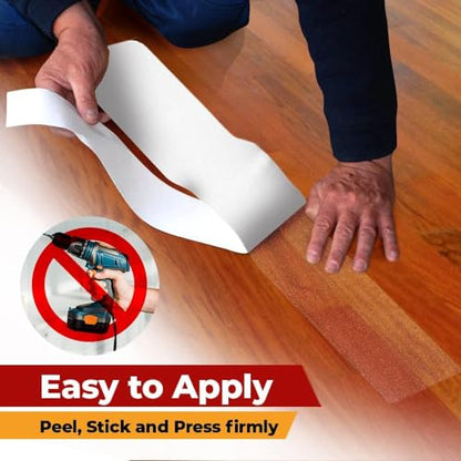 ThreadNanny Indoor and Outdoor Stair Treads - Stair Treads for Wooden Steps, Concrete Steps Etc. (Works on All Surfaces & Weather), Non Slip Durable & Waterproof Anti Slip Tape (50 Pack, Clear) - size: Clear, style: 50 Pack