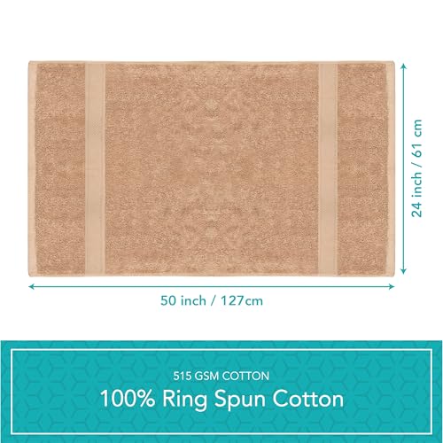 Pleasant Home Bath Towels Set of 6 (24” x 50”) 100% Cotton, Mocha | 515 GSM | Lightweight, Soft & Highly Absorbent Luxury Towels for Bathroom | for Gym, Pool & Spa - color: Mocha