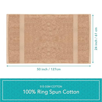 Pleasant Home Bath Towels Set of 6 (24” x 50”) 100% Cotton, Mocha | 515 GSM | Lightweight, Soft & Highly Absorbent Luxury Towels for Bathroom | for Gym, Pool & Spa - color: Mocha