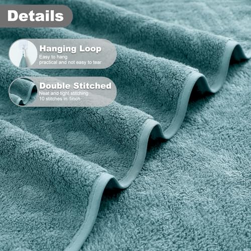Smuge 18-Piece Bath Towel Set, Include 6 Bath Towel Sheets, 6 Hand Towels and 6 Washcloths - Highly Absorbent Quick Dry 100% Microfiber,Ultra Soft Bathroom Towel Set (Green Pine) - color: Green Pine, size: 18 Pcs Bath Towel Set
