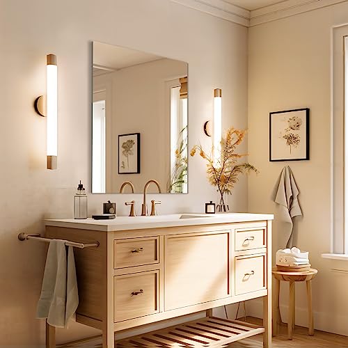 Frameless Wall Mirror 24"x32" Bathroom Vanity Mirror Shatterproof | Modern Wall Mount Mirror, Horizontal & Vertical, Rectangle Mirror for Over Sink, Living Room, Bedroom - size: 24"L x 32"W