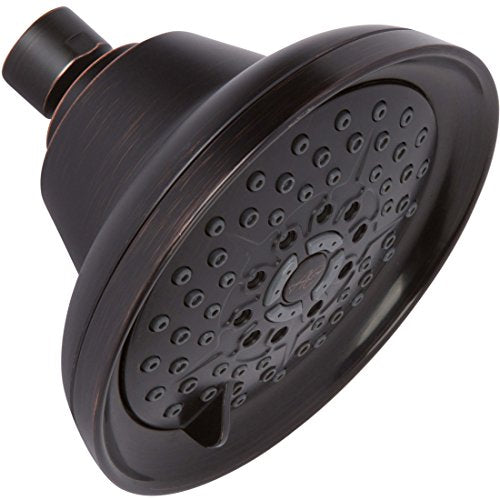 Aqua Elegante Massage Shower Head With Mist - 1.8 GPM - Oil-Rubbed Bronze | High Pressure Boosting, 6 Function Adjustable Massaging Rainfall Showerhead For Low Flow Baths With Water Saving Nozzles - color: Oil Rubbed Bronze, size: 1.8 GPM